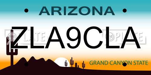 ZLA9CLA Arizona License Plate