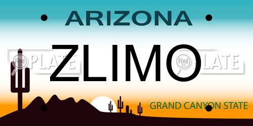 ZLIMO Arizona License Plate