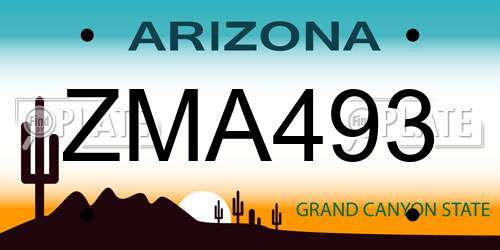 ZMA493 Arizona License Plate