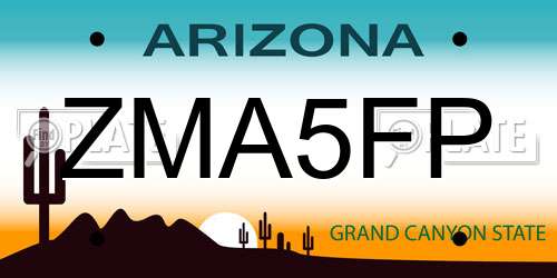 ZMA5FP Arizona License Plate