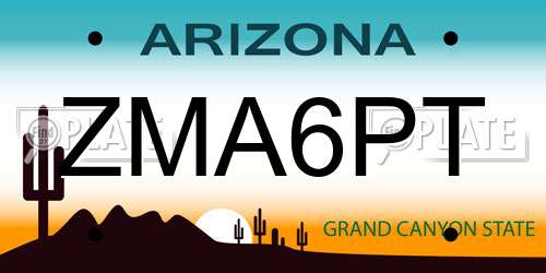 ZMA6PT Arizona License Plate