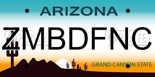 ZMBDFNC Arizona License Plate