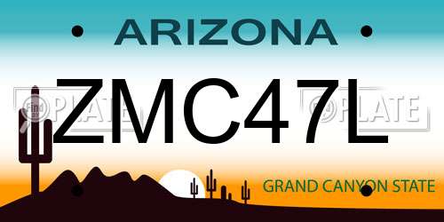 ZMC47L Arizona License Plate