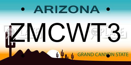 ZMCWT3 Arizona License Plate