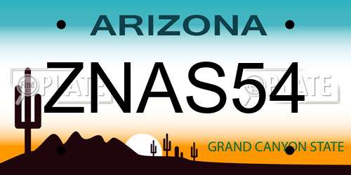 ZNAS54 Arizona License Plate