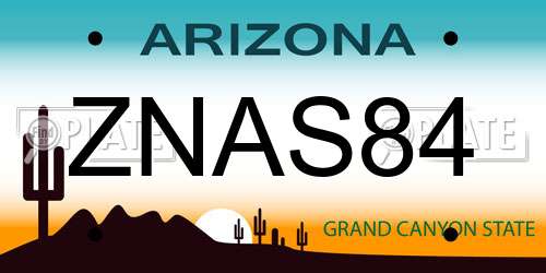 ZNAS84 Arizona License Plate