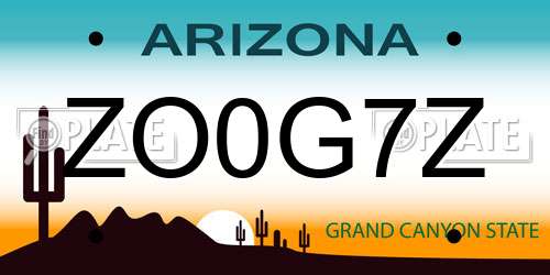 ZO0G7Z Arizona License Plate