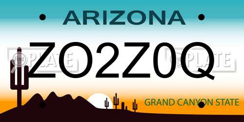 ZO2Z0Q Arizona License Plate