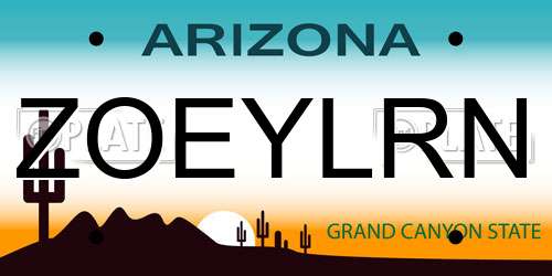 ZOEYLRN Arizona License Plate