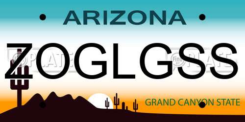 ZOGLGSS Arizona License Plate