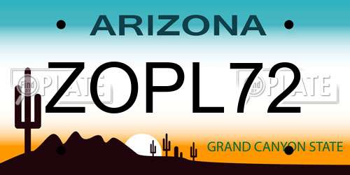 ZOPL72 Arizona License Plate