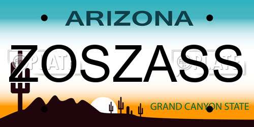 ZOSZASS Arizona License Plate