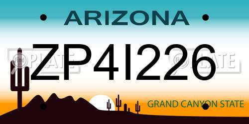 ZP4I226 Arizona License Plate