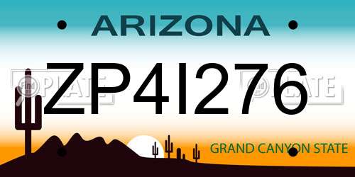 ZP4I276 Arizona License Plate