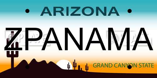 ZPANAMA Arizona License Plate
