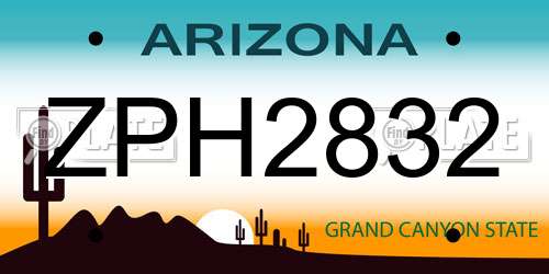 ZPH2832 Arizona License Plate