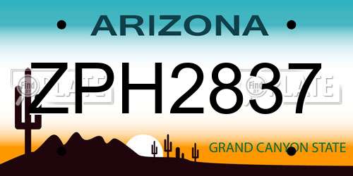ZPH2837 Arizona License Plate