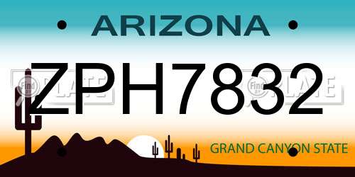 ZPH7832 Arizona License Plate