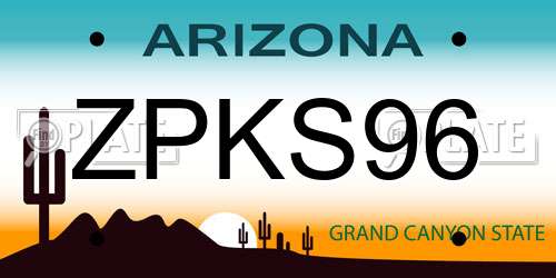 ZPKS96 Arizona License Plate