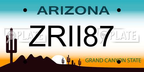 ZRII87 Arizona License Plate