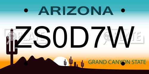 ZS0D7W Arizona License Plate