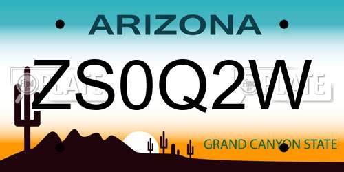 ZS0Q2W Arizona License Plate