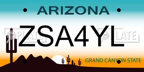 ZSA4YL Arizona License Plate