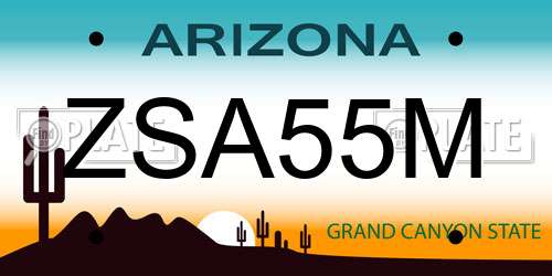 ZSA55M Arizona License Plate