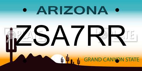 ZSA7RR Arizona License Plate