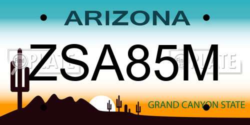 ZSA85M Arizona License Plate