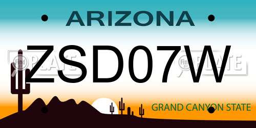 ZSD07W Arizona License Plate