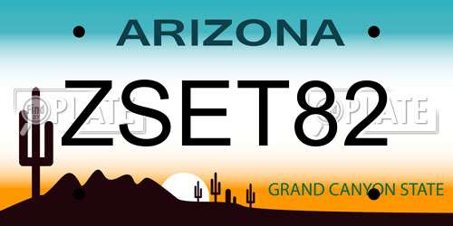 ZSET82 Arizona License Plate