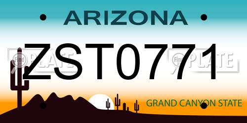 ZST0771 Arizona License Plate