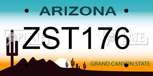 ZST176 Arizona License Plate