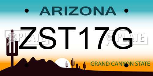 ZST17G Arizona License Plate