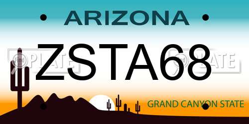 ZSTA68 Arizona License Plate