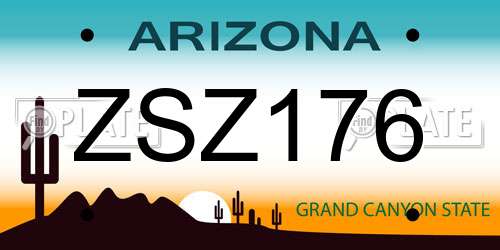 ZSZ176 Arizona License Plate