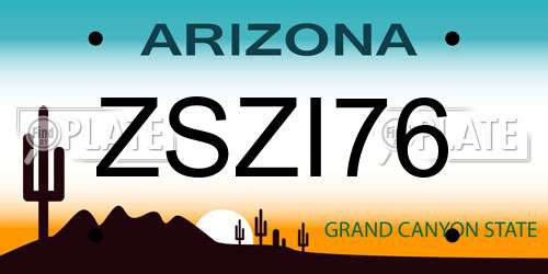 ZSZI76 Arizona License Plate