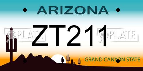 ZT211 Arizona License Plate