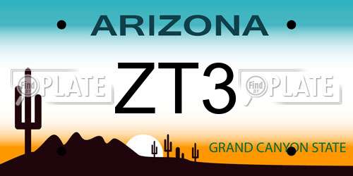 ZT3 Arizona License Plate