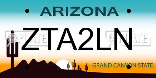 ZTA2LN Arizona License Plate