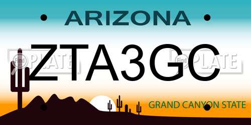 ZTA3GC Arizona License Plate