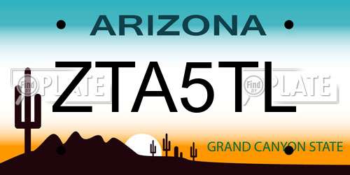 ZTA5TL Arizona License Plate