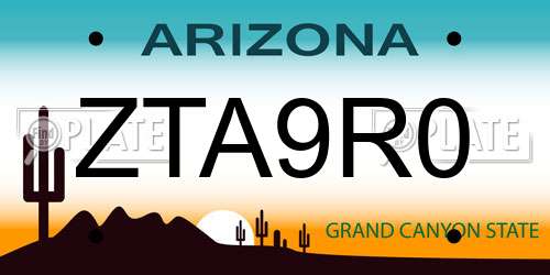 ZTA9R0 Arizona License Plate