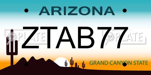 ZTAB77 Arizona License Plate