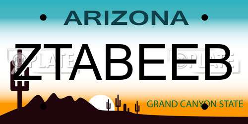 ZTABEEB Arizona License Plate
