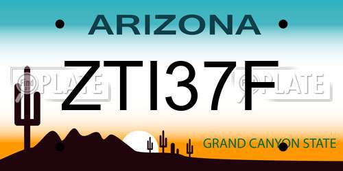 ZTI37F Arizona License Plate
