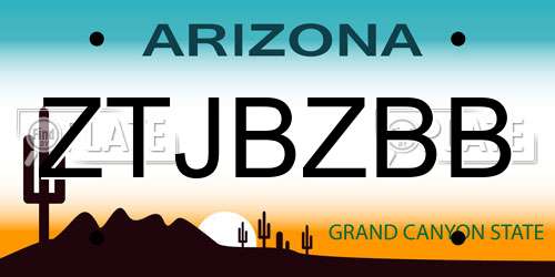 ZTJBZBB Arizona License Plate