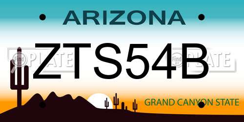 ZTS54B Arizona License Plate
