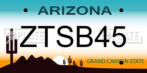 ZTSB45 Arizona License Plate